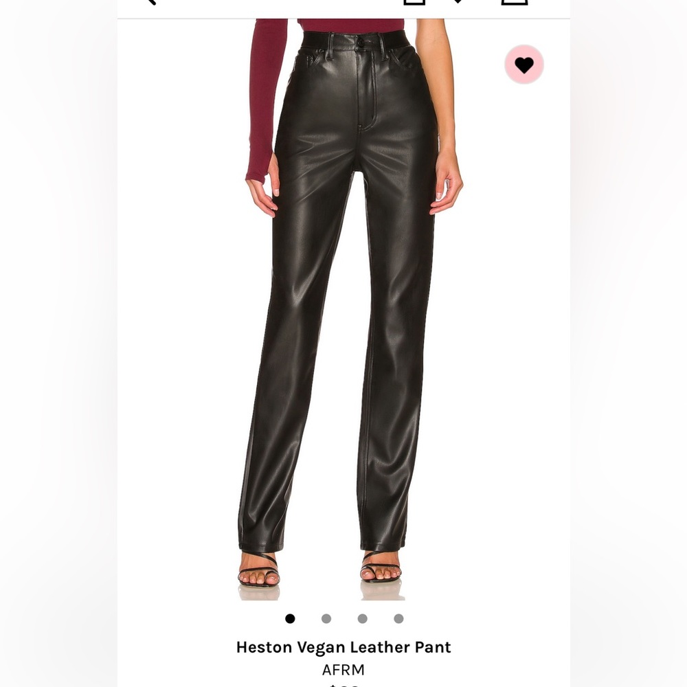 Black straight leg vegan leather pants (brand: AFRM - revolve) size 26